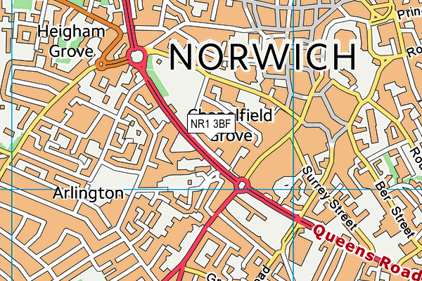 NR1 3BF map - OS VectorMap District (Ordnance Survey)