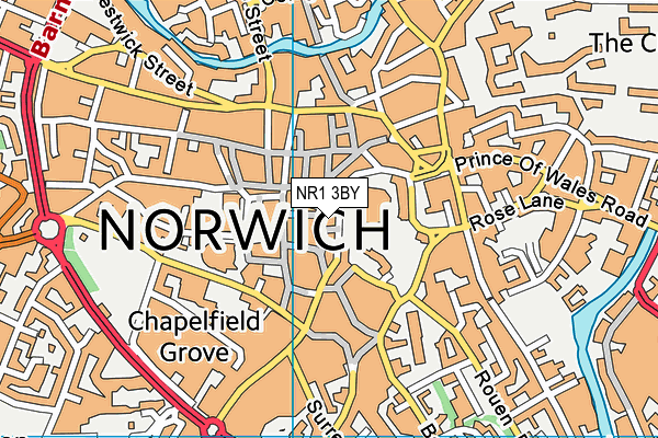 NR1 3BY map - OS VectorMap District (Ordnance Survey)