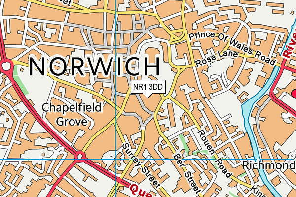 Puregym (Norwich Castle Mall) map (NR1 3DD) - OS VectorMap District (Ordnance Survey)