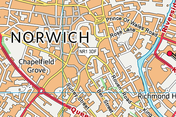 NR1 3DF map - OS VectorMap District (Ordnance Survey)