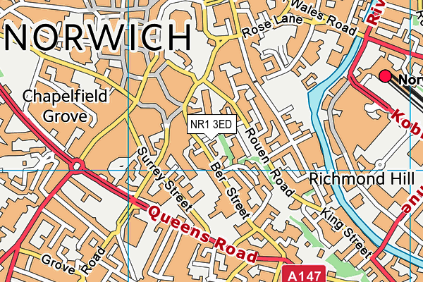 NR1 3ED map - OS VectorMap District (Ordnance Survey)