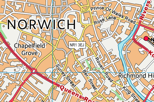 NR1 3EJ map - OS VectorMap District (Ordnance Survey)