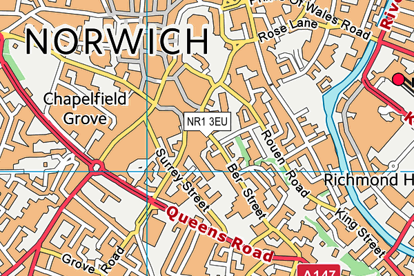 NR1 3EU map - OS VectorMap District (Ordnance Survey)