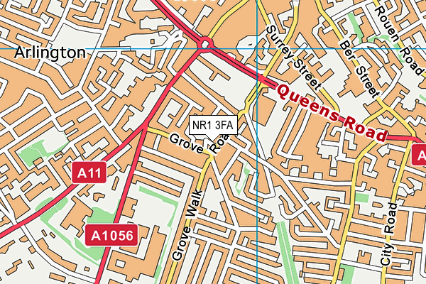 NR1 3FA map - OS VectorMap District (Ordnance Survey)