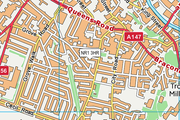 NR1 3HR map - OS VectorMap District (Ordnance Survey)