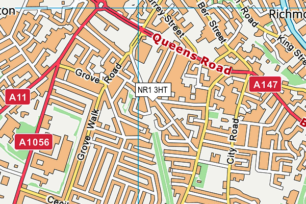 NR1 3HT map - OS VectorMap District (Ordnance Survey)