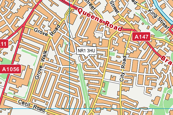 NR1 3HU map - OS VectorMap District (Ordnance Survey)