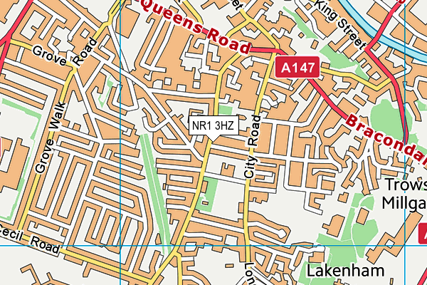 NR1 3HZ map - OS VectorMap District (Ordnance Survey)