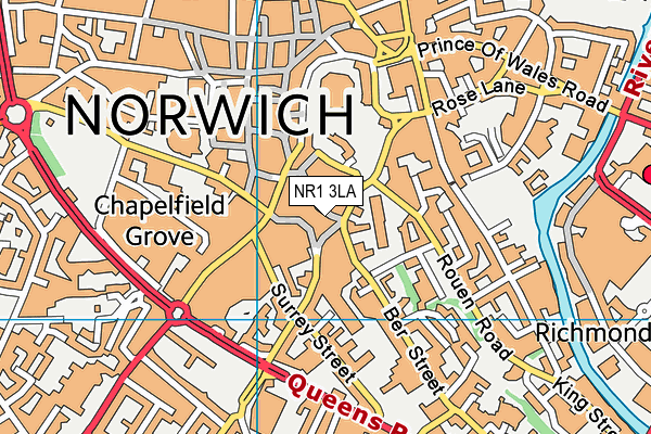 NR1 3LA map - OS VectorMap District (Ordnance Survey)