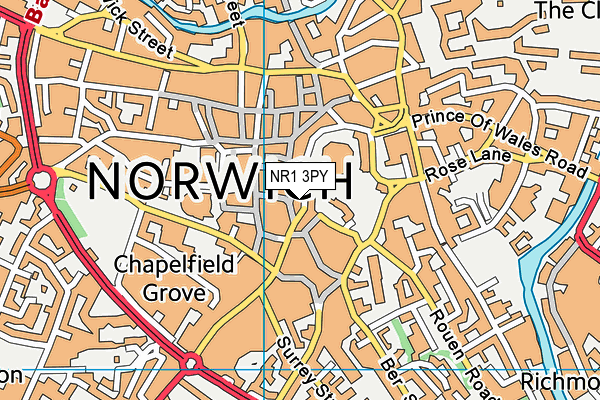 NR1 3PY map - OS VectorMap District (Ordnance Survey)