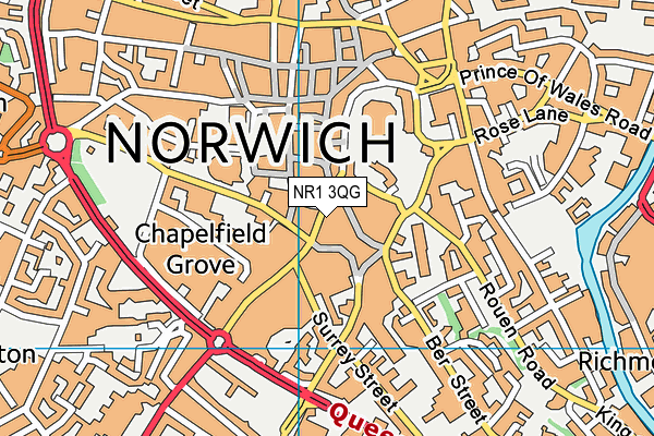 NR1 3QG map - OS VectorMap District (Ordnance Survey)