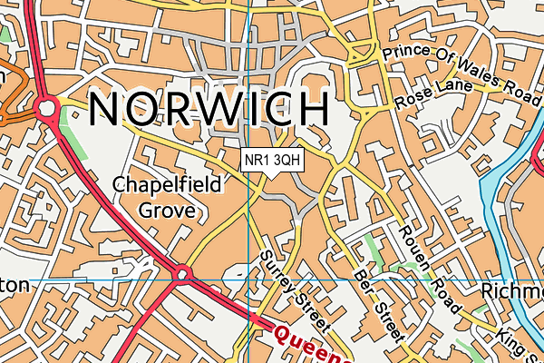 NR1 3QH map - OS VectorMap District (Ordnance Survey)