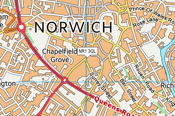 NR1 3QL map - OS VectorMap District (Ordnance Survey)