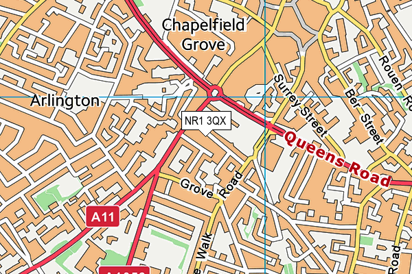 NR1 3QX map - OS VectorMap District (Ordnance Survey)