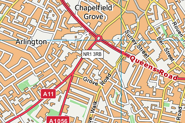 NR1 3RB map - OS VectorMap District (Ordnance Survey)