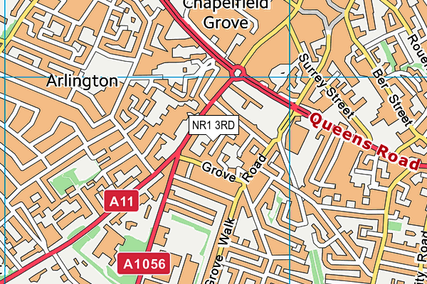 NR1 3RD map - OS VectorMap District (Ordnance Survey)