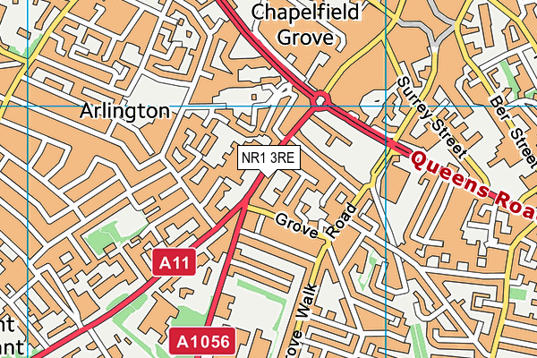 NR1 3RE map - OS VectorMap District (Ordnance Survey)