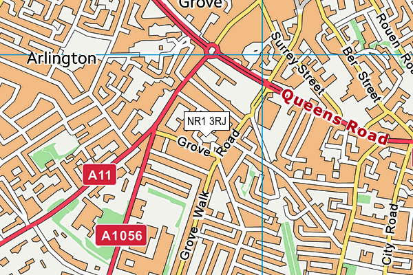 NR1 3RJ map - OS VectorMap District (Ordnance Survey)