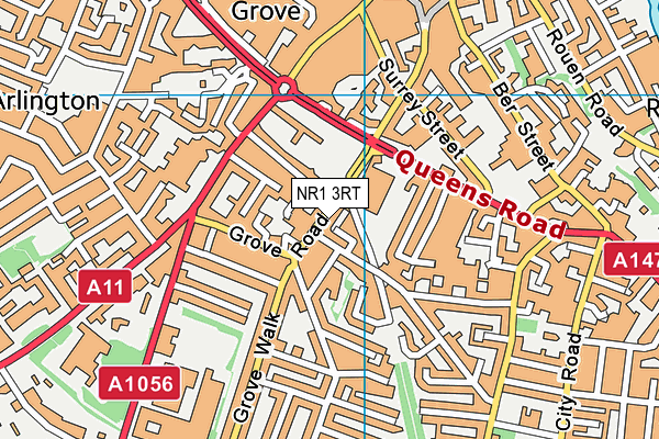 NR1 3RT map - OS VectorMap District (Ordnance Survey)