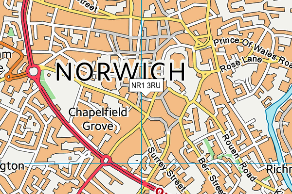 NR1 3RU map - OS VectorMap District (Ordnance Survey)