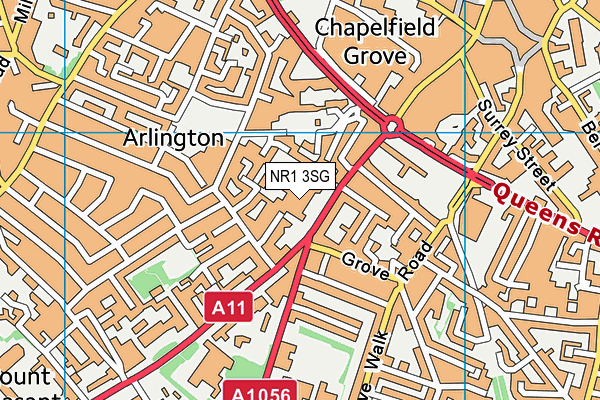 NR1 3SG map - OS VectorMap District (Ordnance Survey)