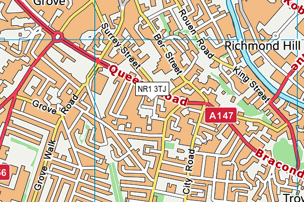 NR1 3TJ map - OS VectorMap District (Ordnance Survey)