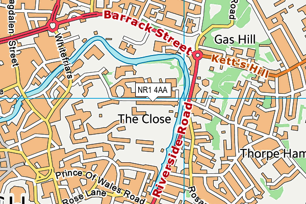 NR1 4AA map - OS VectorMap District (Ordnance Survey)