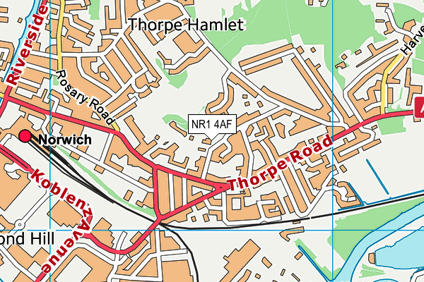 NR1 4AF map - OS VectorMap District (Ordnance Survey)