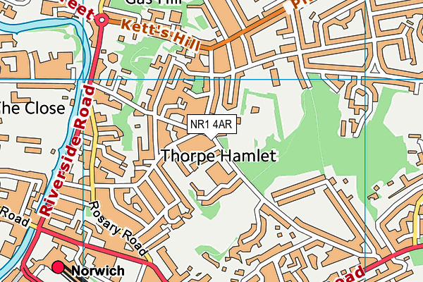 NR1 4AR map - OS VectorMap District (Ordnance Survey)