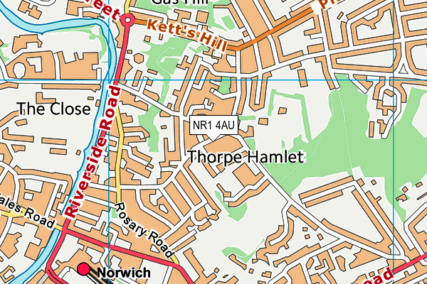 NR1 4AU map - OS VectorMap District (Ordnance Survey)