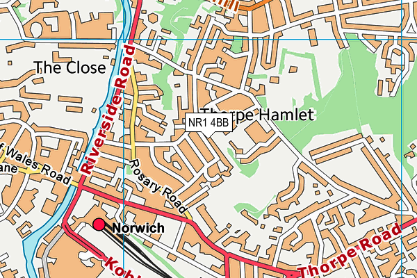 NR1 4BB map - OS VectorMap District (Ordnance Survey)