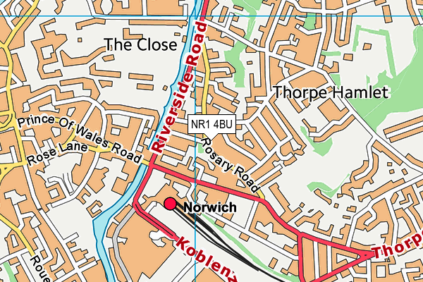 NR1 4BU map - OS VectorMap District (Ordnance Survey)