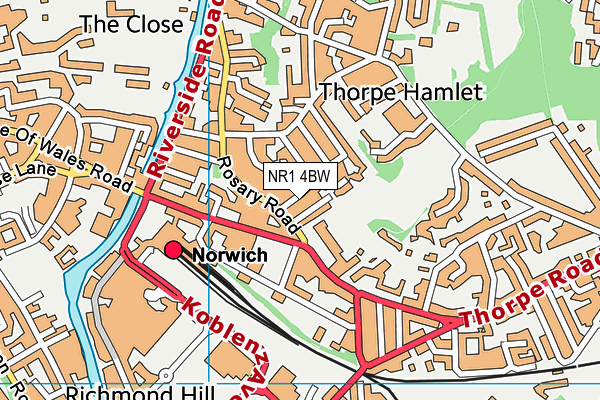 NR1 4BW map - OS VectorMap District (Ordnance Survey)