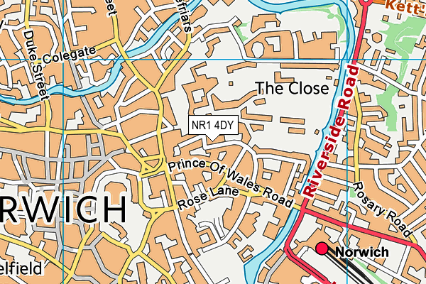 NR1 4DY map - OS VectorMap District (Ordnance Survey)