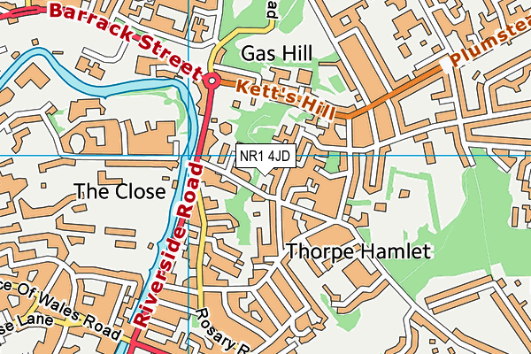 NR1 4JD map - OS VectorMap District (Ordnance Survey)