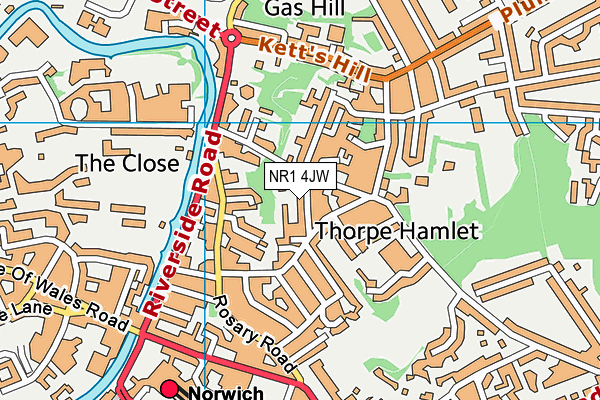 NR1 4JW map - OS VectorMap District (Ordnance Survey)