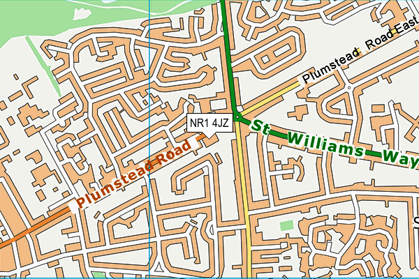 NR1 4JZ map - OS VectorMap District (Ordnance Survey)