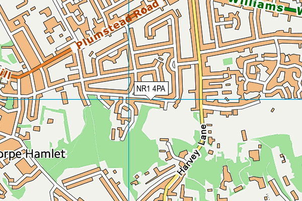 Woodrow Pilling Park map (NR1 4PA) - OS VectorMap District (Ordnance Survey)