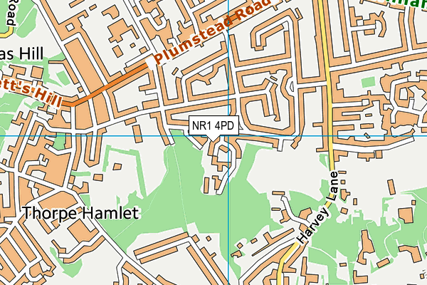 NR1 4PD map - OS VectorMap District (Ordnance Survey)