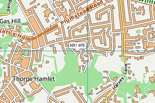 NR1 4PE map - OS VectorMap District (Ordnance Survey)
