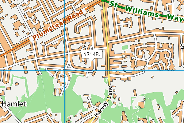 NR1 4PJ map - OS VectorMap District (Ordnance Survey)