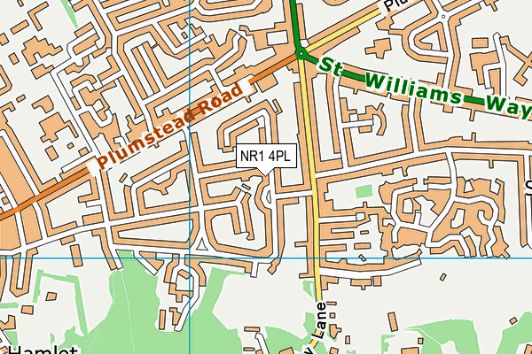 NR1 4PL map - OS VectorMap District (Ordnance Survey)