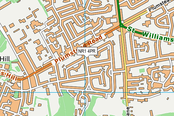NR1 4PR map - OS VectorMap District (Ordnance Survey)
