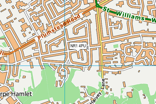 NR1 4PU map - OS VectorMap District (Ordnance Survey)