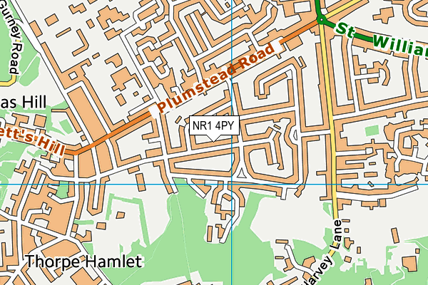 NR1 4PY map - OS VectorMap District (Ordnance Survey)