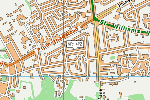 NR1 4PZ map - OS VectorMap District (Ordnance Survey)