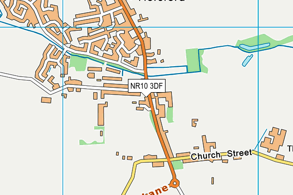 NR10 3DF map - OS VectorMap District (Ordnance Survey)