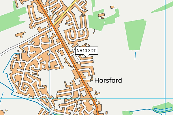 NR10 3DT map - OS VectorMap District (Ordnance Survey)