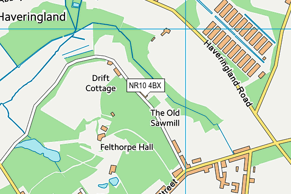 Watling Park map (NR10 4BX) - OS VectorMap District (Ordnance Survey)