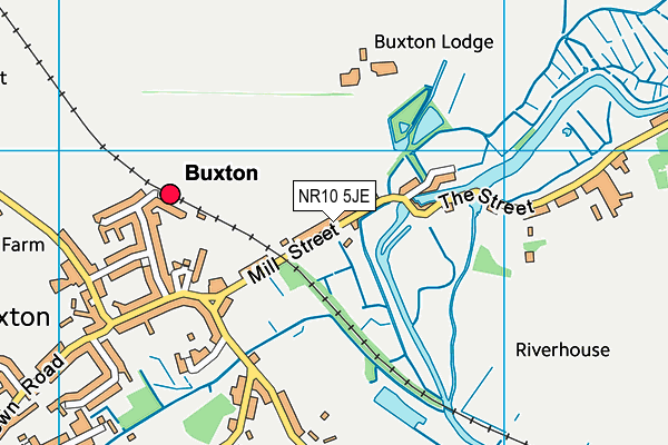 Buxton Recreation Ground map (NR10 5JE) - OS VectorMap District (Ordnance Survey)